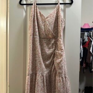 Lush Floral Pink Midi Dress